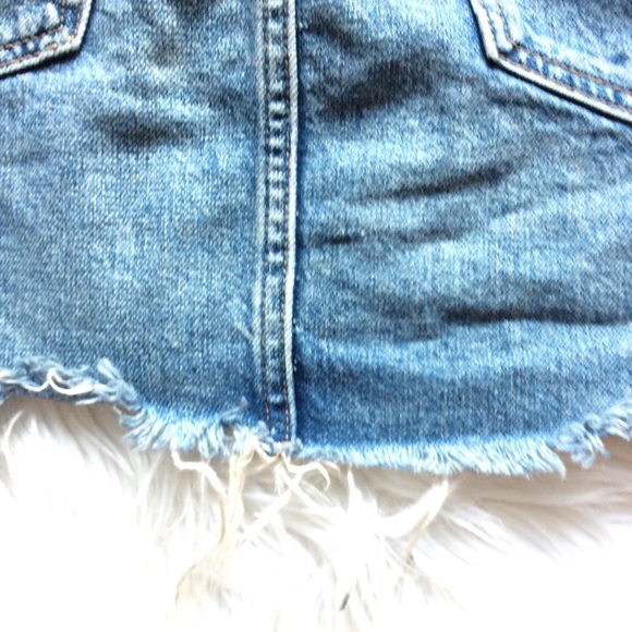 FP “Zip it Up” Distressed Denim Skirt - Picture 7 of 11
